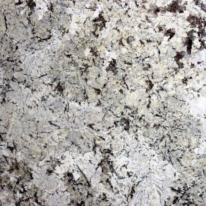Alaska White granite, white and grey with open crystalline pattern